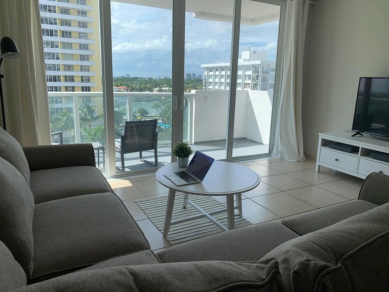 Departamento en Miami Beach para 6 personas con vista a la b