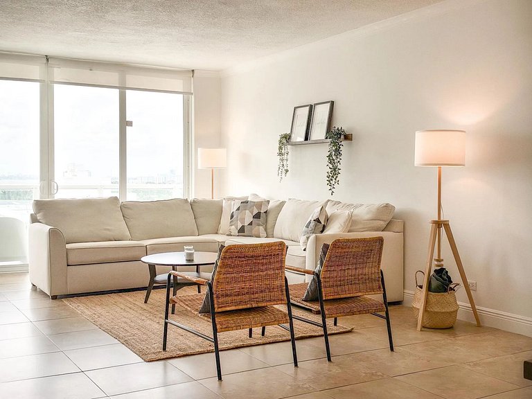 Departamento en Miami Beach para 6 personas con vista a la b