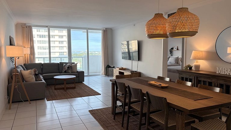 Departamento en Miami Beach para 6 personas con vista a la b