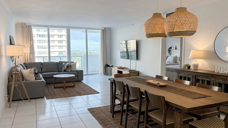 Departamento en Miami Beach para 6 personas con vista a la b